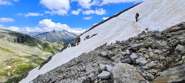 Fantastisk panoramautsikt över Zillertal Alperna i juni, Österrike — Stockfoto