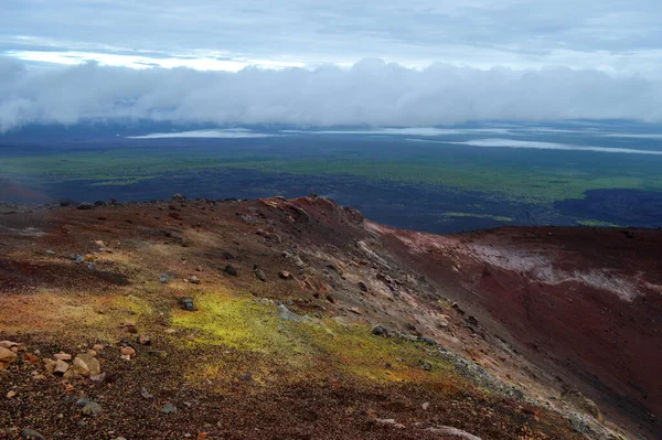 Ampia Vista Vulcano Kamchatka — Foto Stock