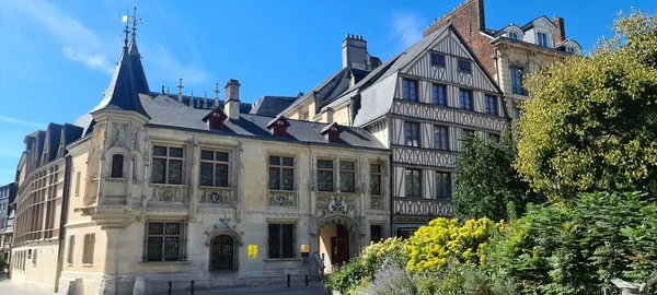 Velhas Casas Madeira Pedra Cidade Velha Rouen França — Fotografia de Stock