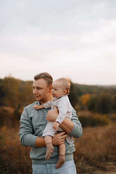 Disgruntled Child Dad Arms Young Father Little Daughter Son His Royalty Free Stock Photos