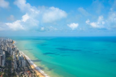 Recife şehrinin havadan görünüşü, Pernambuco Eyaletinin başkenti - Brezilya