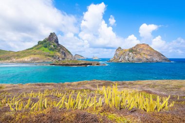 Fernando de Noronha Adası 'ndaki Güneydoğu Körfezi' nin (Baia do Sueste) güzel manzarası - Pernanbuco, Brezilya