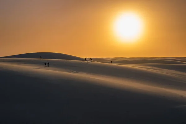 Nádherný Západ Slunce Národním Parku Lencois Maranhenses Barreirinhas Maranhao Brazílie — Stock fotografie