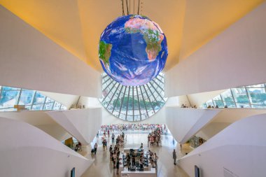 Rio de Janeiro, Brezilya - Mayıs 2020 - Olimpiyat Bulvarı 'ndaki Yarının Güzel İç Manzarası (Museu do Amanha) 