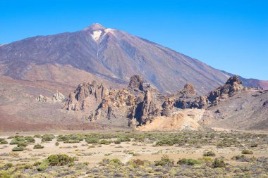 Teide Ulusal Parkı 'ndaki Llano de Ucanca bakış açısı, Santa Cruz de Tenerife - Kanarya Adaları, İspanya.