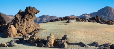 Teide Ulusal Parkı 'ndaki San Jose Madenleri manzarası - Santa Cruz de Tenerife, Kanarya Adaları - İspanya