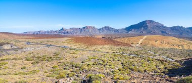 Teide Ulusal Parkı 'ndaki Las Canadas del Teide Büyük Krateri, Santa Cruz de Tenerife, Kanarya Adaları.