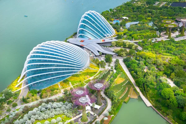Singapura Novembro 2017 Vista Flower Dome Jardins Pela Baía Marina — Fotografia de Stock