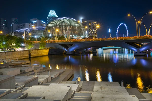 Singapura Novembro 2017 Vista Esplanade Theatres Baía Com Singapore Flyer — Fotografia de Stock