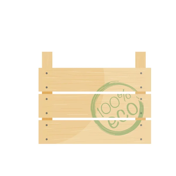 Verduras frescas en caja de madera — Vector de stock