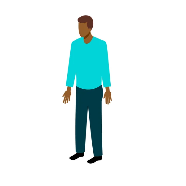 Homme afro-américain isométrique — Image vectorielle