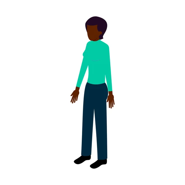 Femme noire isométrique — Image vectorielle
