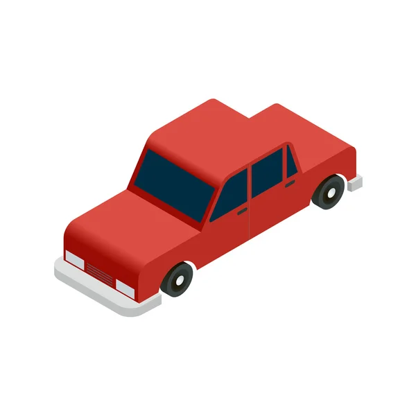 Изометрический красный автомобиль — стоковый вектор