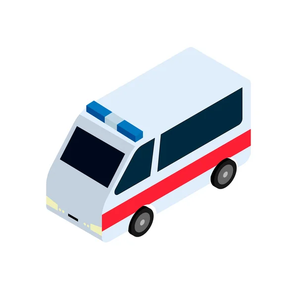 Icône ambulance isométrique — Image vectorielle