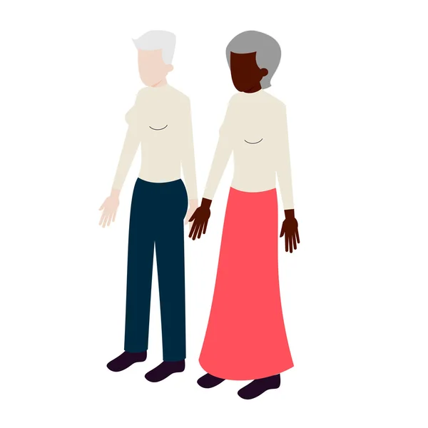 Vieux couple isométrique lesbienne — Image vectorielle
