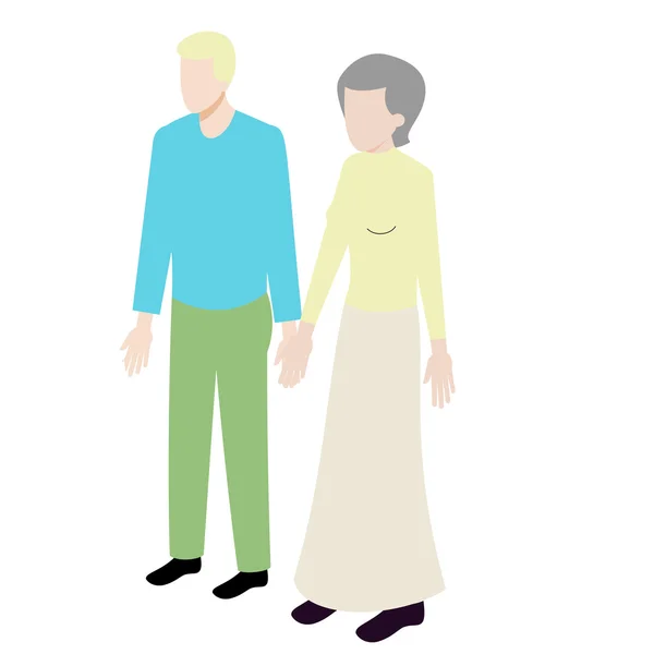 Différents âges couple isométrique — Image vectorielle