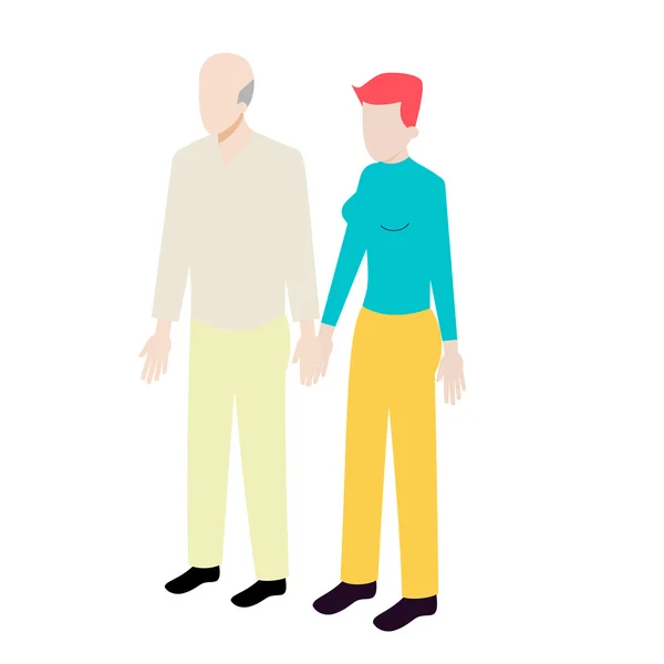Différents âges couple isométrique — Image vectorielle