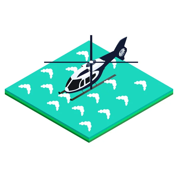直升机降落在水面上 — 图库矢量图片