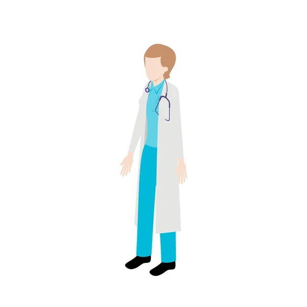 Isometric female doctor — Stock Vector