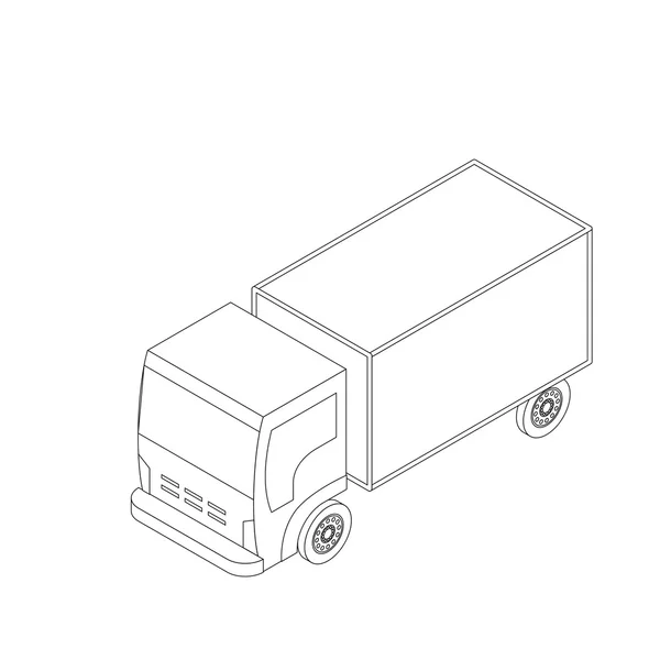 İzometrik kamyon simgesi — Stok fotoğraf