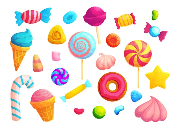 Renkli şekerler ve lolipoplar çizimleri Vektör Grafikler