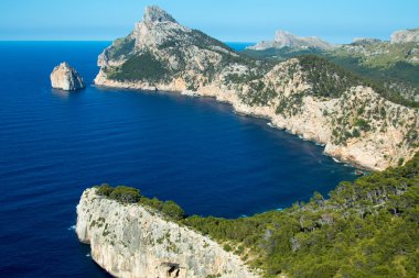 Sakin deniz, Mallorca bucht ve dağlar