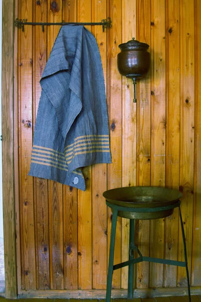 Старовинні пральні та рушники — стокове фото