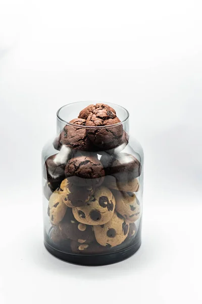 Cookies Auf Weißem Hintergrund Studio — Stockfoto