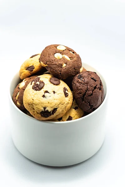 Cookies Auf Weißem Hintergrund Studio — Stockfoto