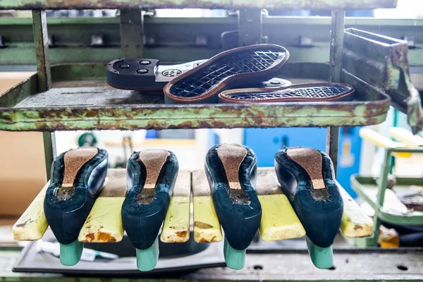 Fábrica Para Produção Sapatos Couro Alta Qualidade — Fotografia de Stock