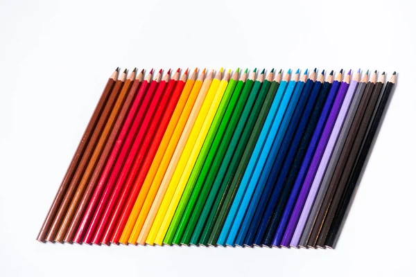 Assortment Colored Pencils Colored Drawing Pencils Colored Drawing Pencils Variety — Stock Photo, Image