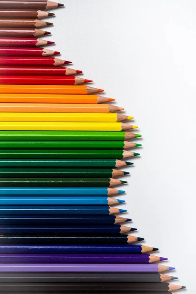 Assortment of colored pencils.Colored Drawing Pencils.Colored drawing pencils in a variety of colors