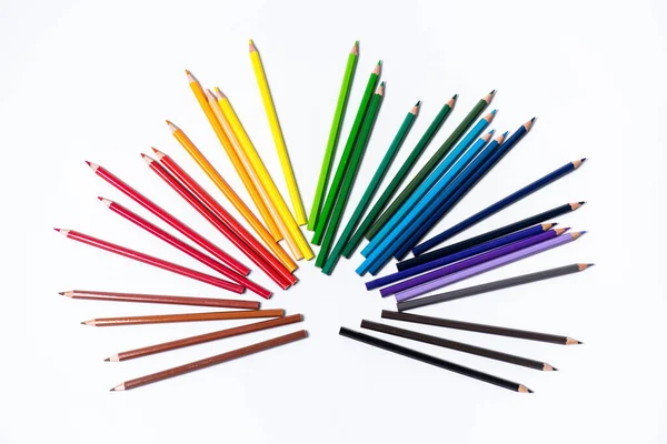 Renkli Kalemler Renkli Çizim Kalemleri Renkli Çizim Kalemleri — Stok fotoğraf
