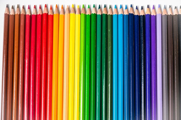 Asortyment Kolorowych Ołówków Kolorowe Ołówki Rysunku Kolorowe Ołówki Rysunku Różnych — Zdjęcie stockowe