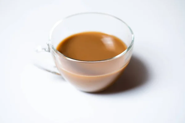 Cup Coffee Milk White Background — Foto Stock