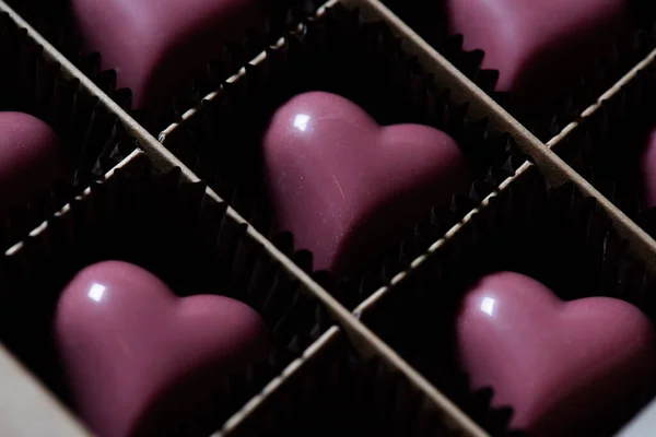 Bonbons Chocolat Sur Fond Noir — Photo