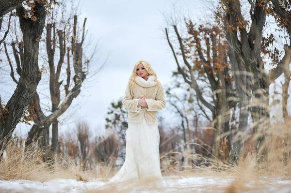 bride near winter castle