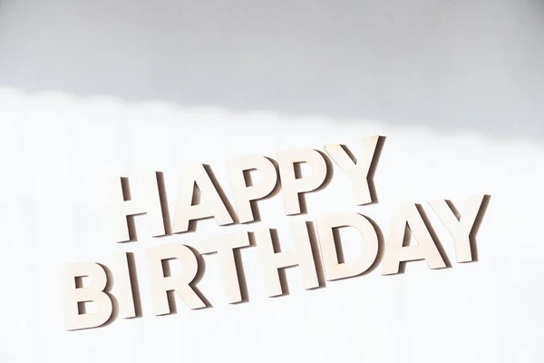 Happy Birthday Card Text Message White Background — Stockfoto
