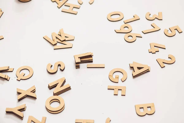 Letras Madera Sobre Fondo Blanco — Foto de Stock