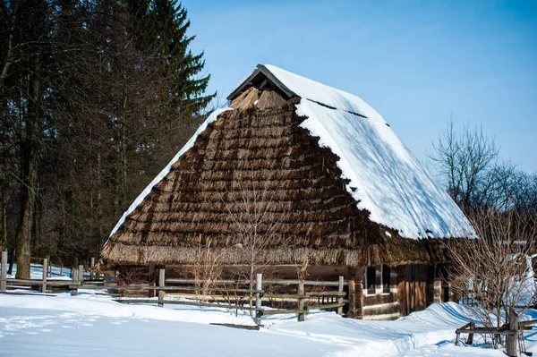 Gammalt Trähus Byn — Stockfoto