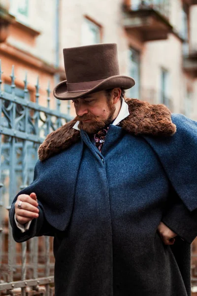 Hombre Traje Sombrero Jugador Bolos Elegante Hombre Del Siglo Xix —  Fotos de Stock