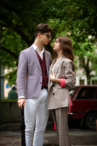 young couple on the street