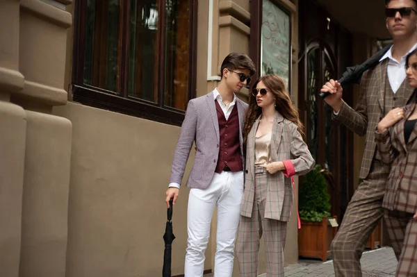 Young Beautiful Women City Street — Foto de Stock