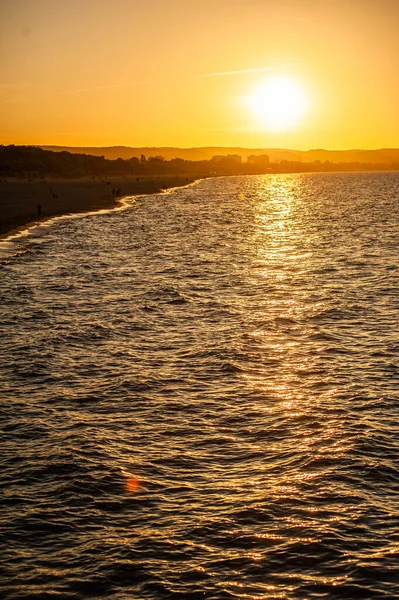 Beau Paysage Soirée Mer Belle Couleur Des Vagues Ciel — Photo