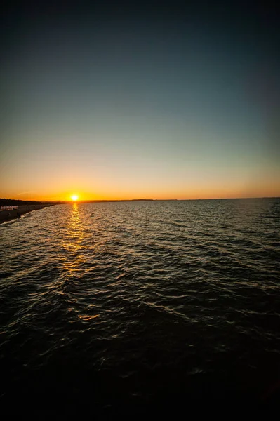 Vackert Havskväll Landskap Vacker Färg Vågorna Och Himlen — Stockfoto