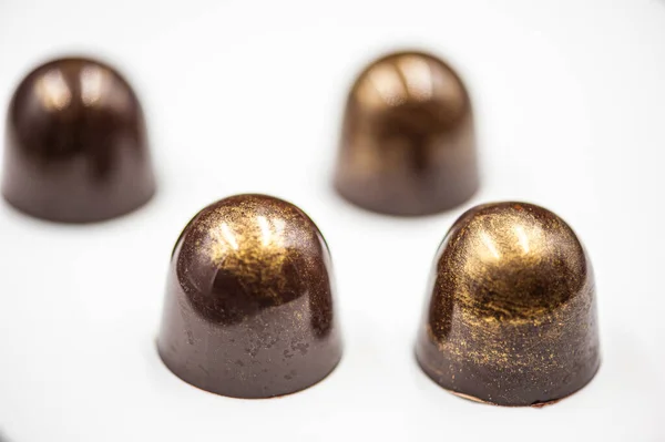 Sortimento Doces Doces Chocolate Isolados Fundo — Fotografia de Stock