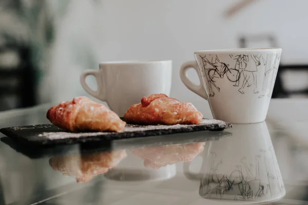 croissants with coffee for breakfast