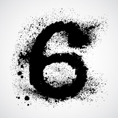 Grunge altı sayı sembol