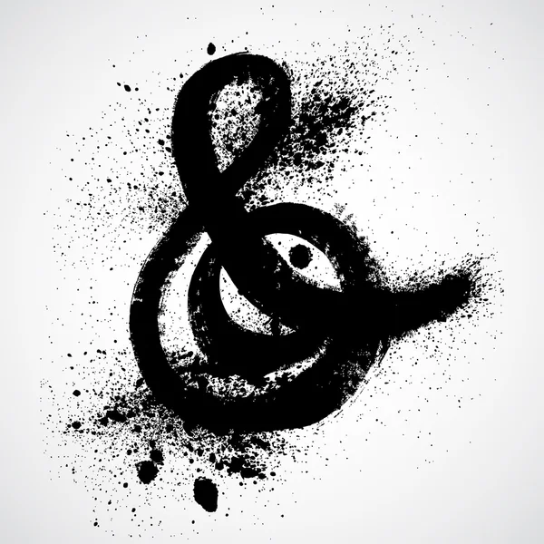 Grunge Ampersand diseño del símbolo del alfabeto — Vector de stock