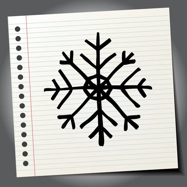 Doodle icono de copo de nieve — Archivo Imágenes Vectoriales